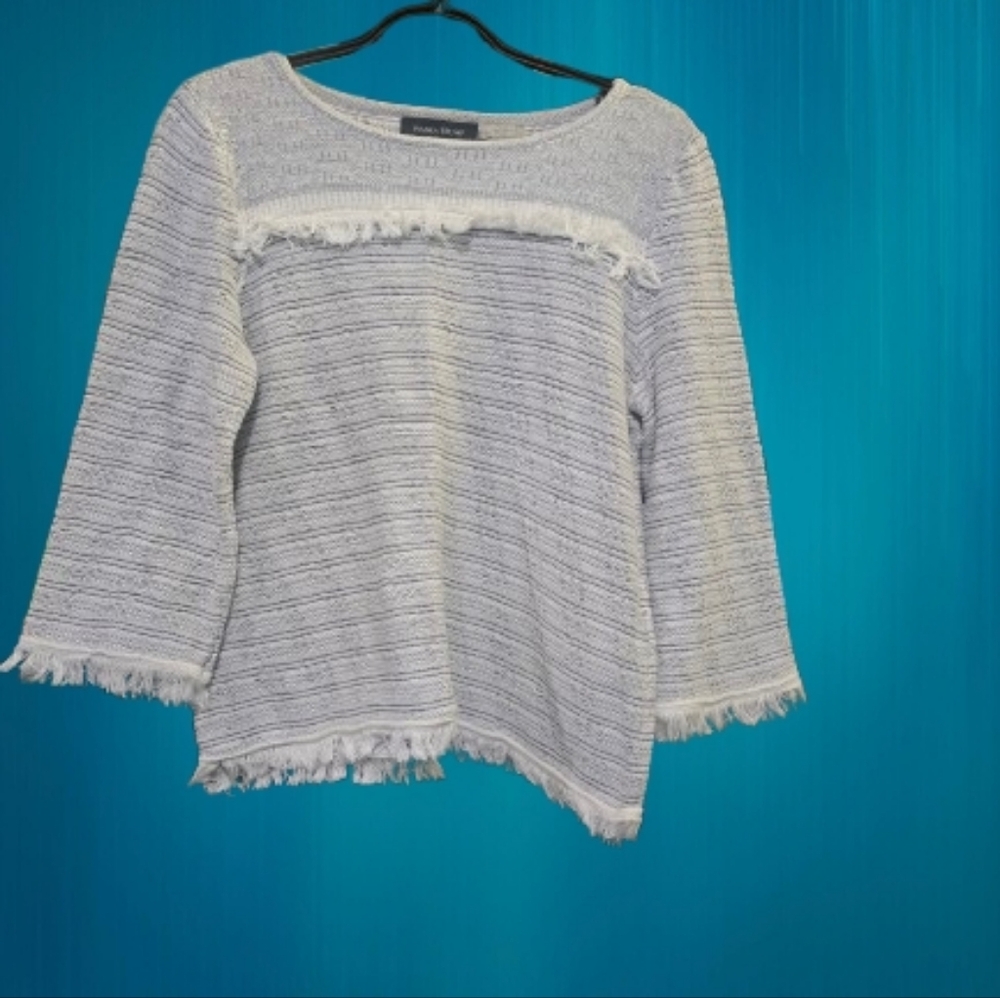 Ivanka Trump Gray Fringe Top